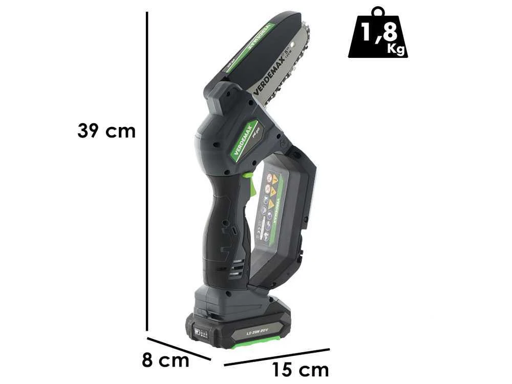 Élagueuse à Batterie Verdemax PE20 - Avec Batterie 20V 2Ah 1 Élagueuse à Batterie Verdemax PE20 - Avec Batterie 20V 2Ah