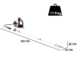 Perche élagueuse Thermique à Dos 4 Temps GeoTech GT-4 36 BP Avec Perche De Rallonge - 36 Cm3