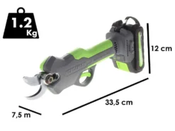 Sécateur électrique à Batterie Verdemax FE20 - Batterie De 20V 2Ah - Ø 30mm