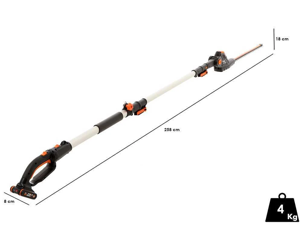 Taille-haie électrique à Batterie Worx WG252E Sur Perche De Rallonge - Batterie 20V - Lame 45 Cm En Acier 1 Taille-haie électrique à Batterie Worx WG252E Sur Perche De Rallonge - Batterie 20V - Lame 45 Cm En Acier