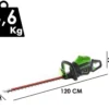 Taille-haies électrique à Batterie Greenworks GD60HT66 60V - Lame De 66 Cm - Batterie 2Ah 60V