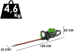 Taille-haies électrique à Batterie Greenworks GD60HT66 60V - Lame De 66 Cm - Batterie 2Ah 60V
